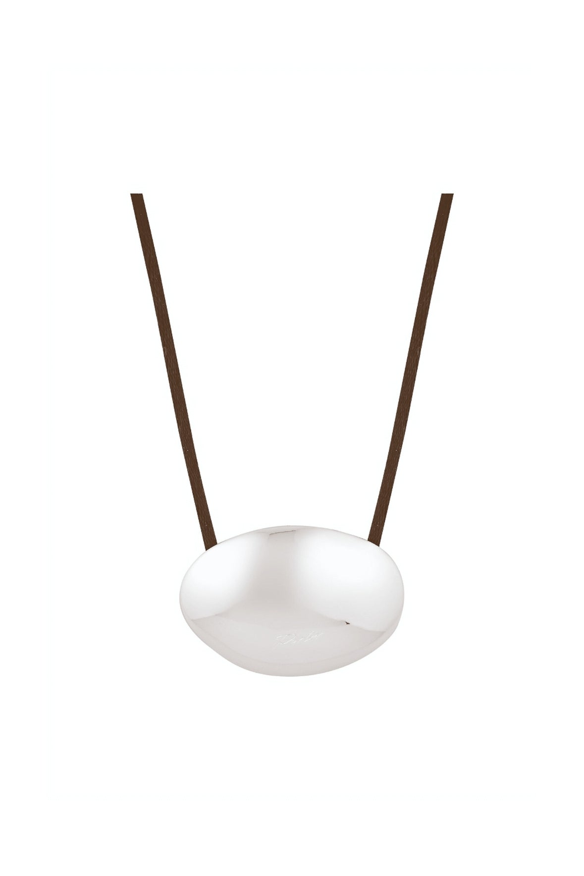 Porter Jewellery | Bean Cord Pendant chocolate leather silver pendant