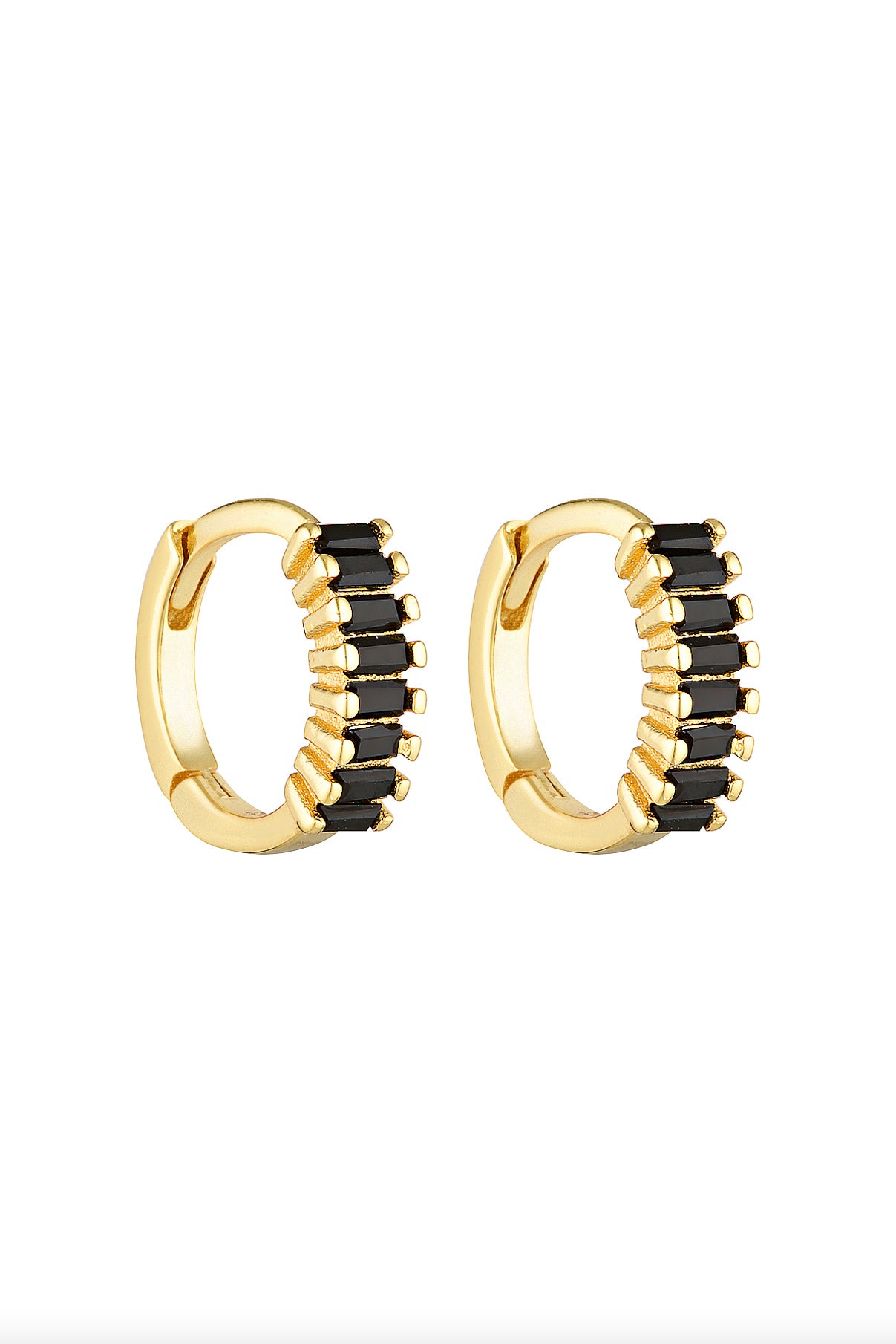Porter Jewellery | 18k Gold Vermeil | Gemini Huggies Gold Onyx