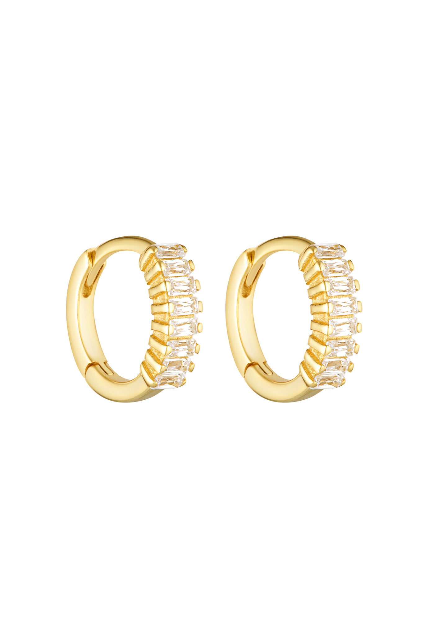 Porter Jewellery | 18k Gold Vermeil | Gemini Huggies Gold Clear