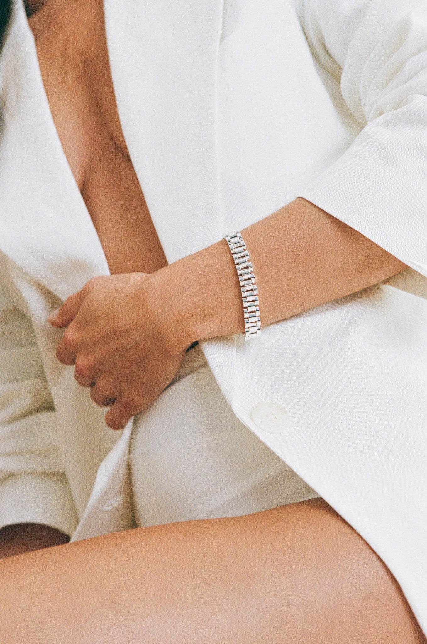 Baby Link Bracelet - White Gold