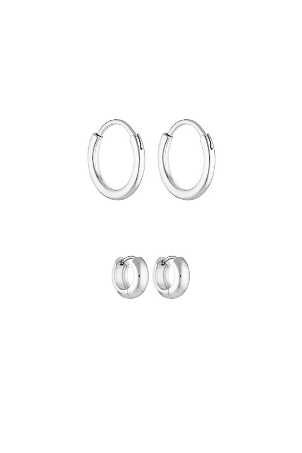 90's Hoops 20mm & Petite Thick Huggies 8mm Set