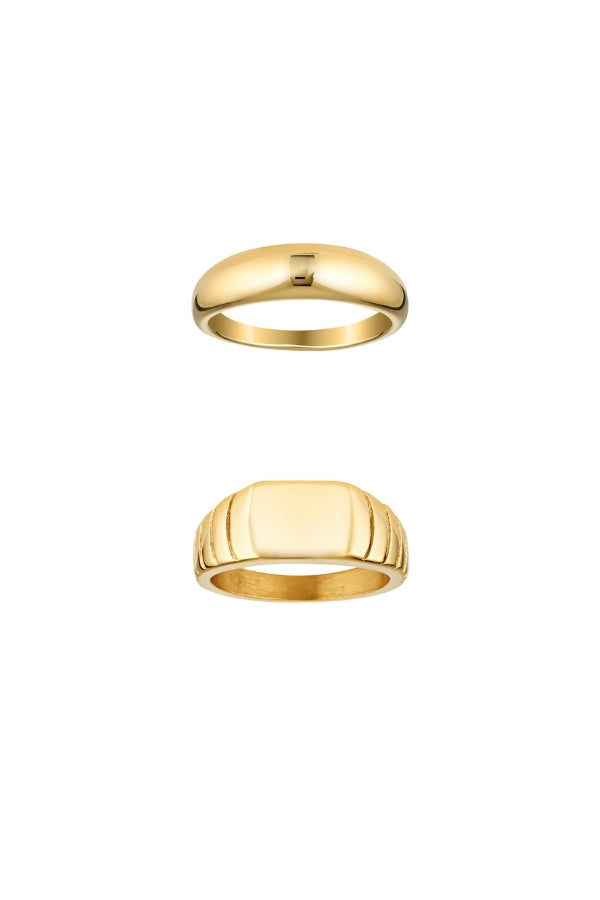 Bubble Ring - Thin & Plain Boyfriend Ring Set