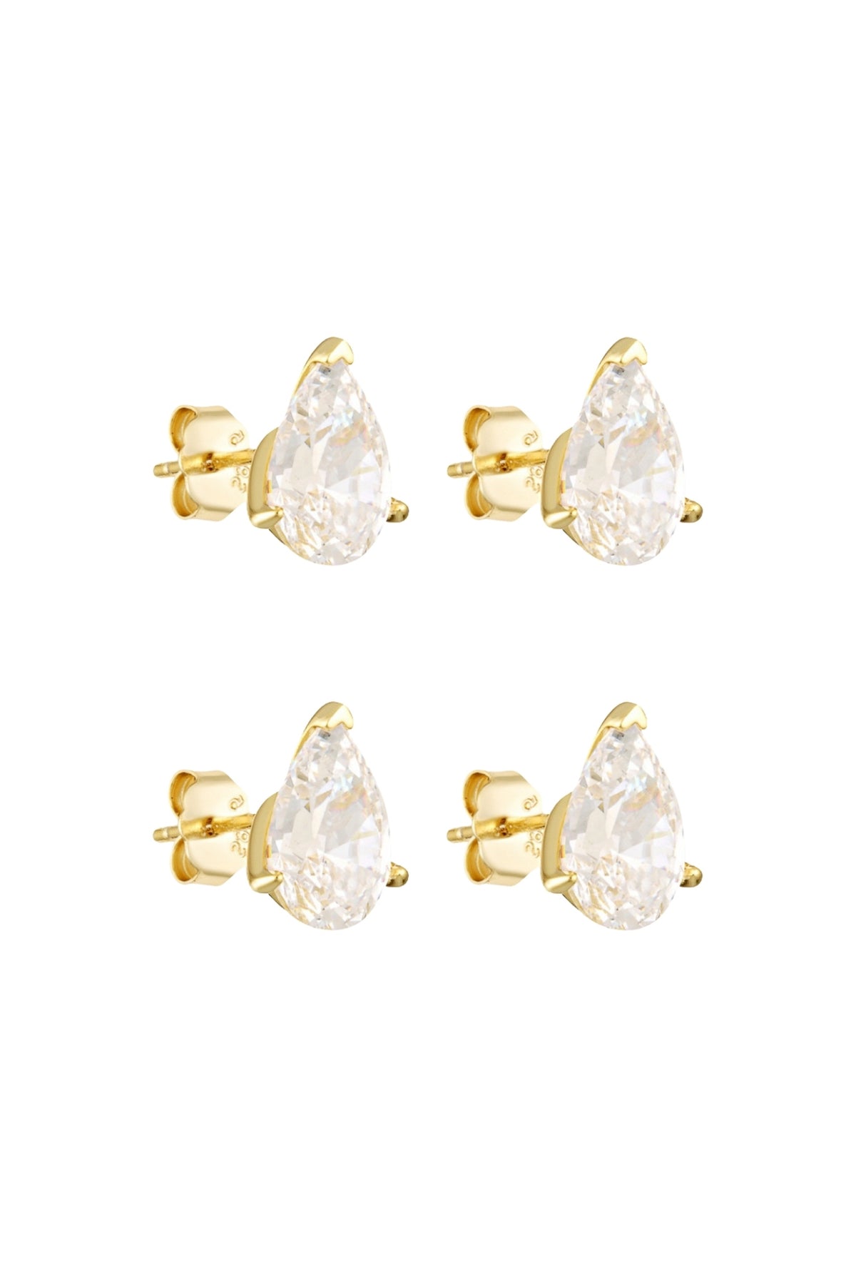 Pear Studs 2CT Set