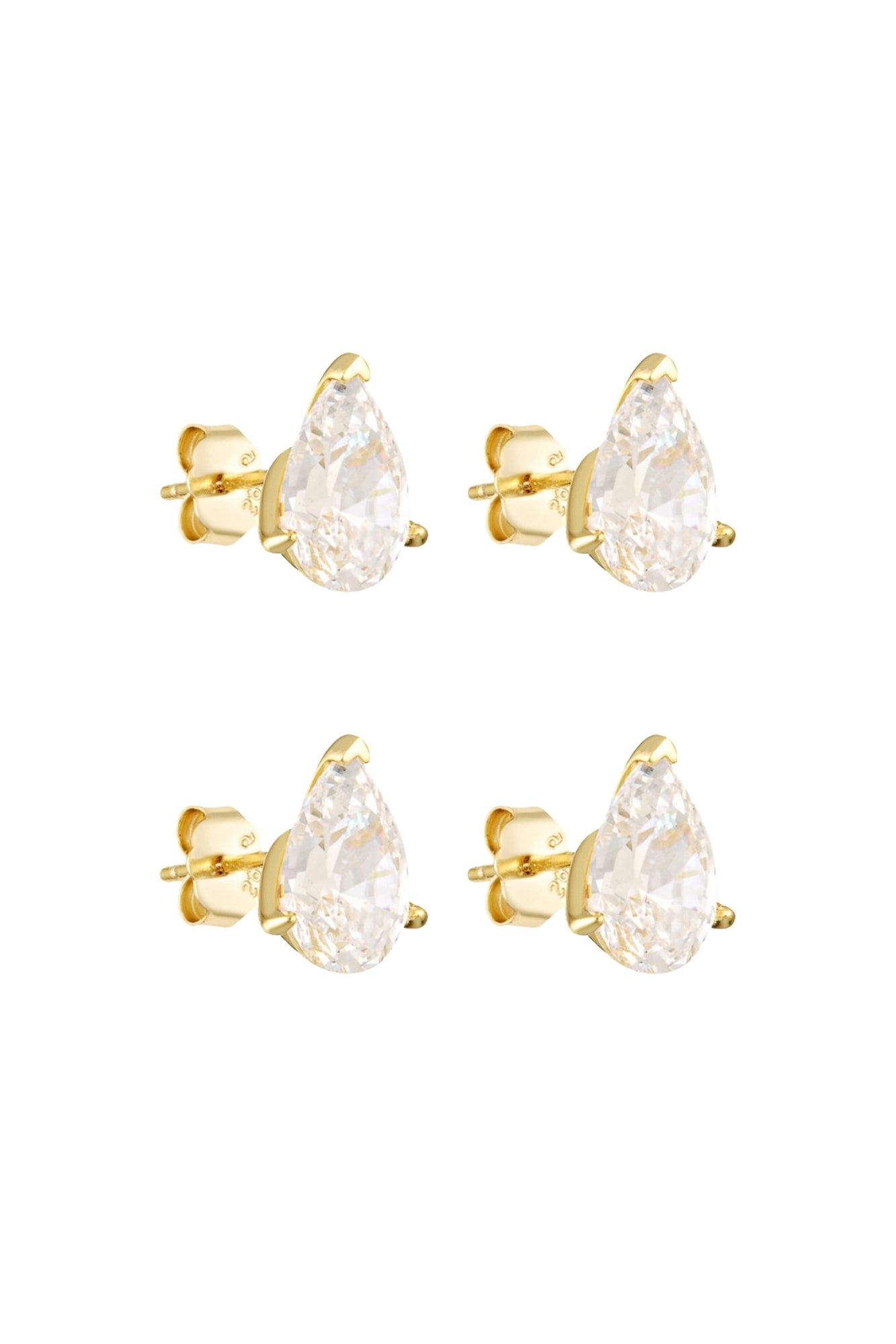 Pear Studs 2CT Set