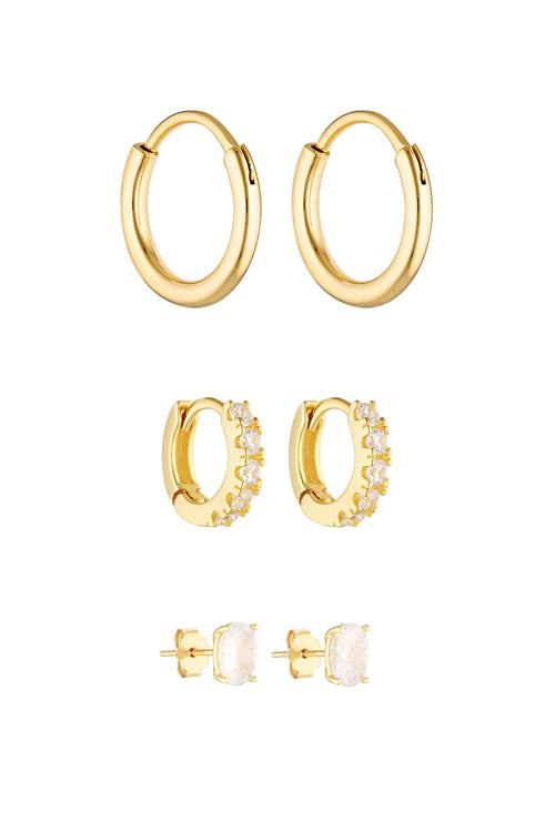 (Coming Soon) 90's Hoops 20mm, Angel Huggies 9mm & Oval Studs 0.5CT Set
