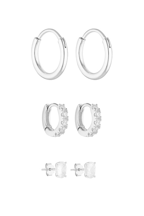 (Coming Soon) 90's Hoops 20mm, Angel Huggies 9mm & Oval Studs 0.5CT Set
