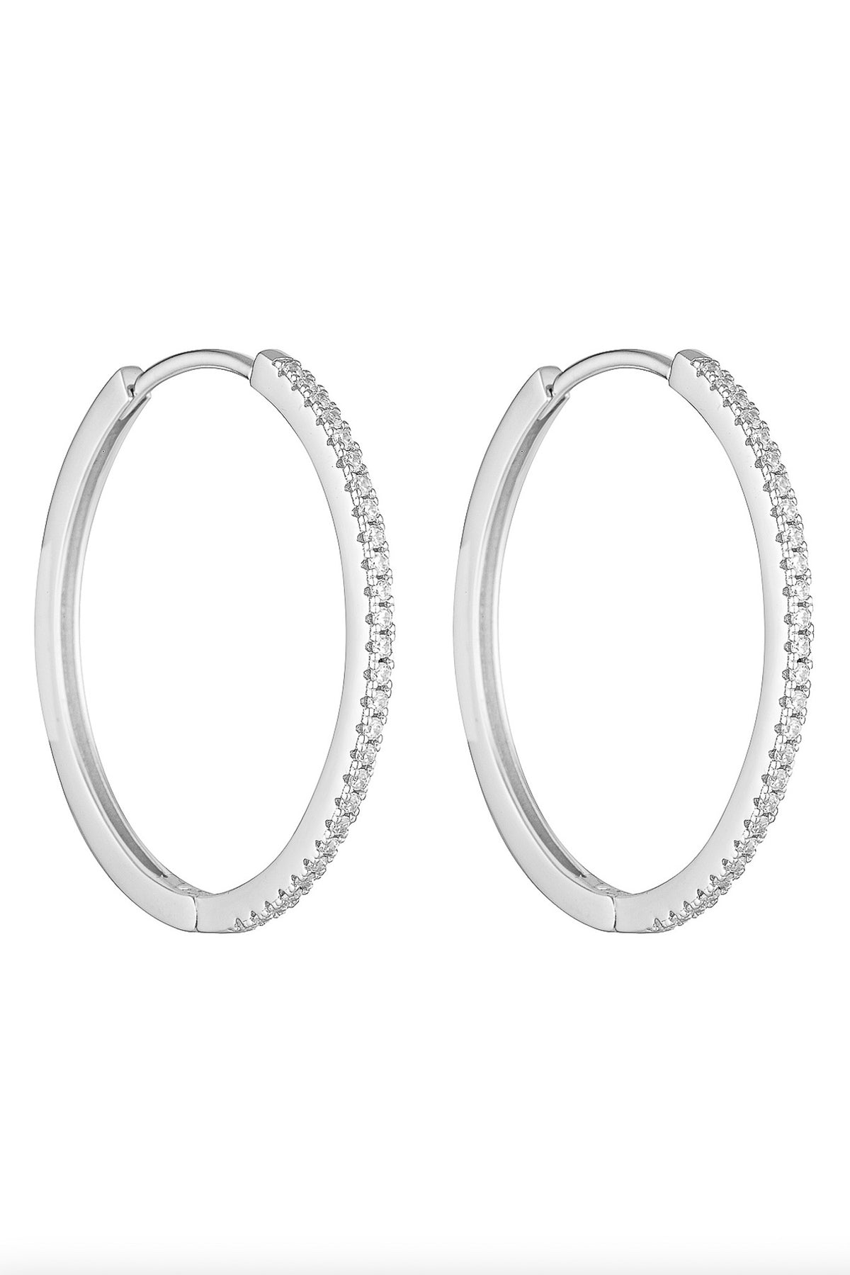 Angel Hoops - Silver/Clear - 30mm