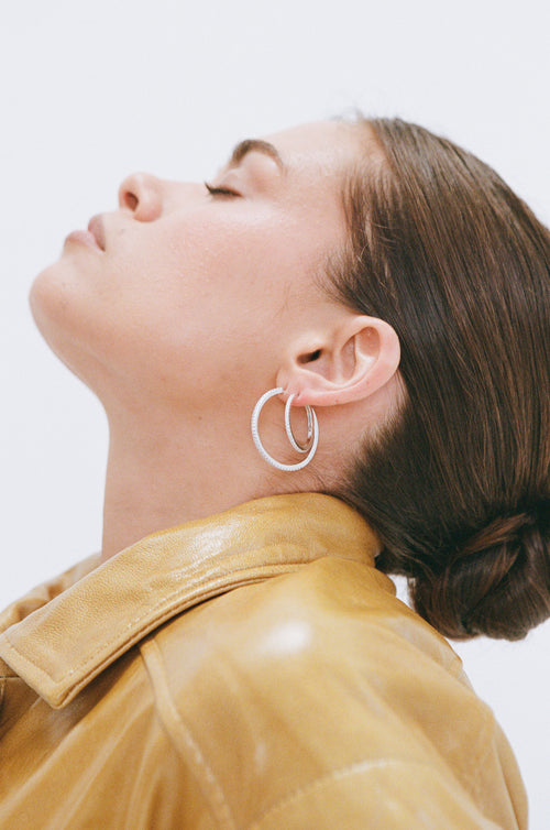(Coming Soon) Angel Hoops - Silver/Clear - 20mm