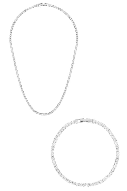 (Coming Soon) Baby Celestial Bracelet & Necklace Set - White Gold