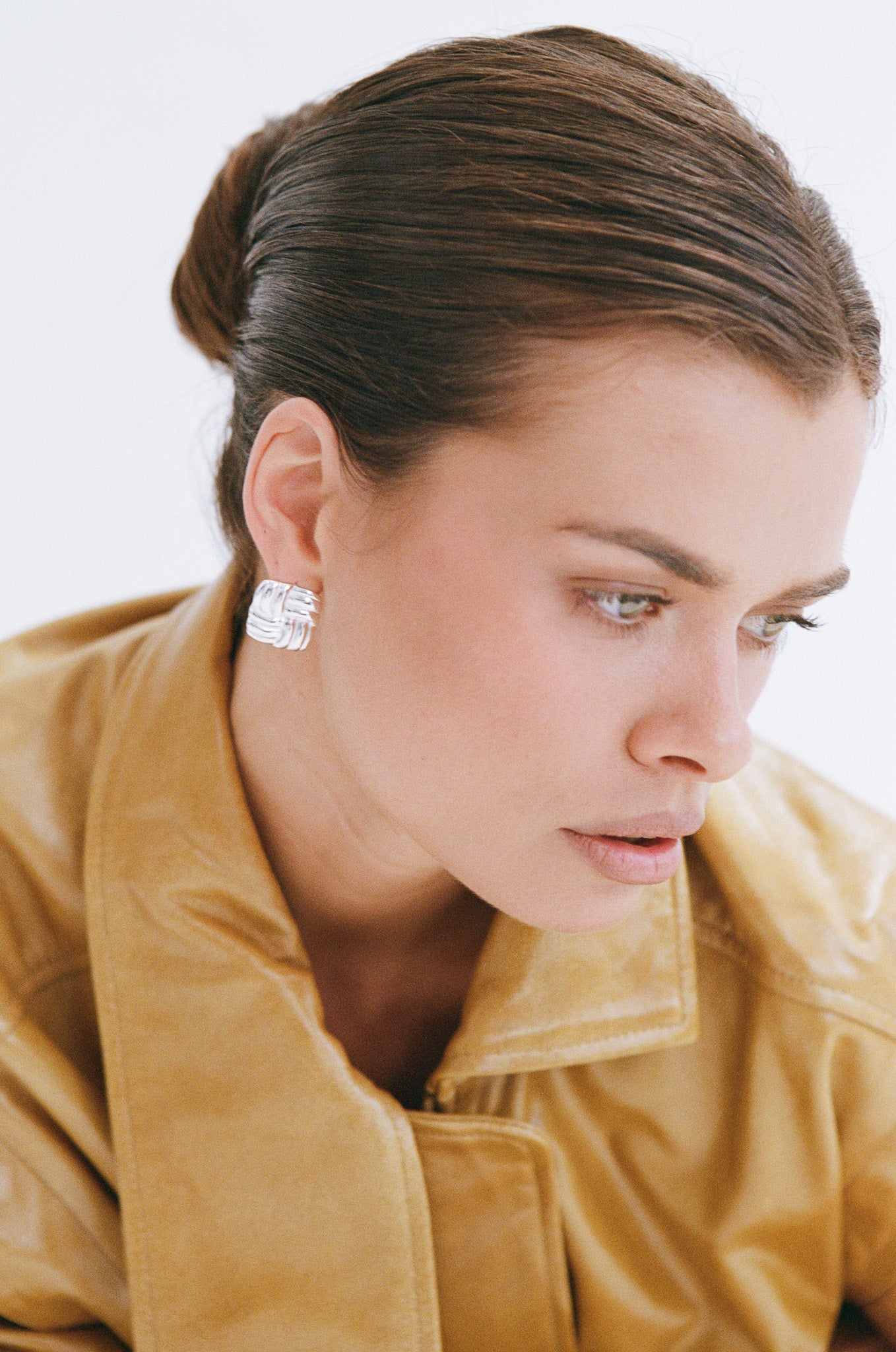 Baby Cushion Earrings - White Gold