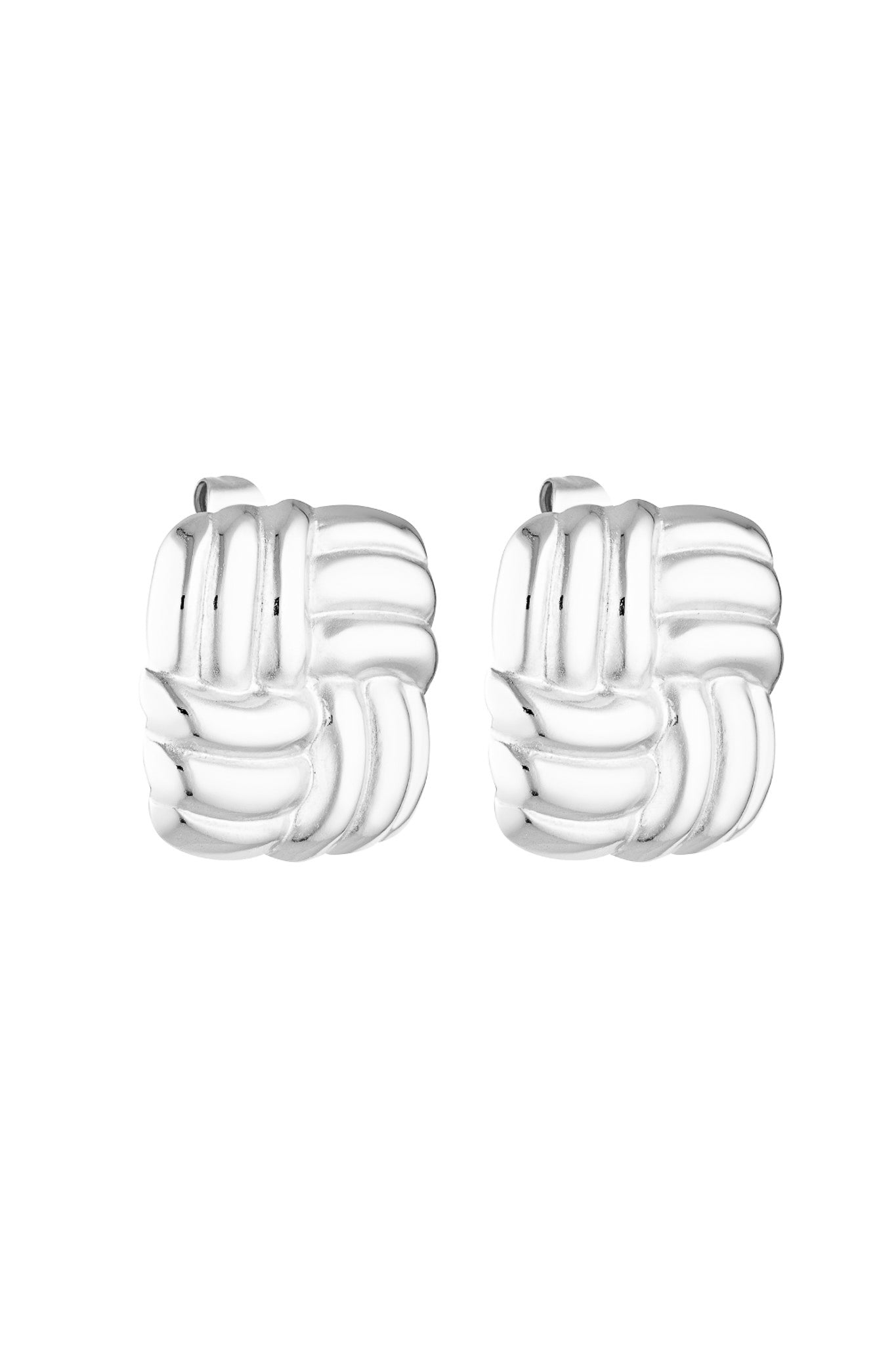 Baby Cushion Earrings - White Gold