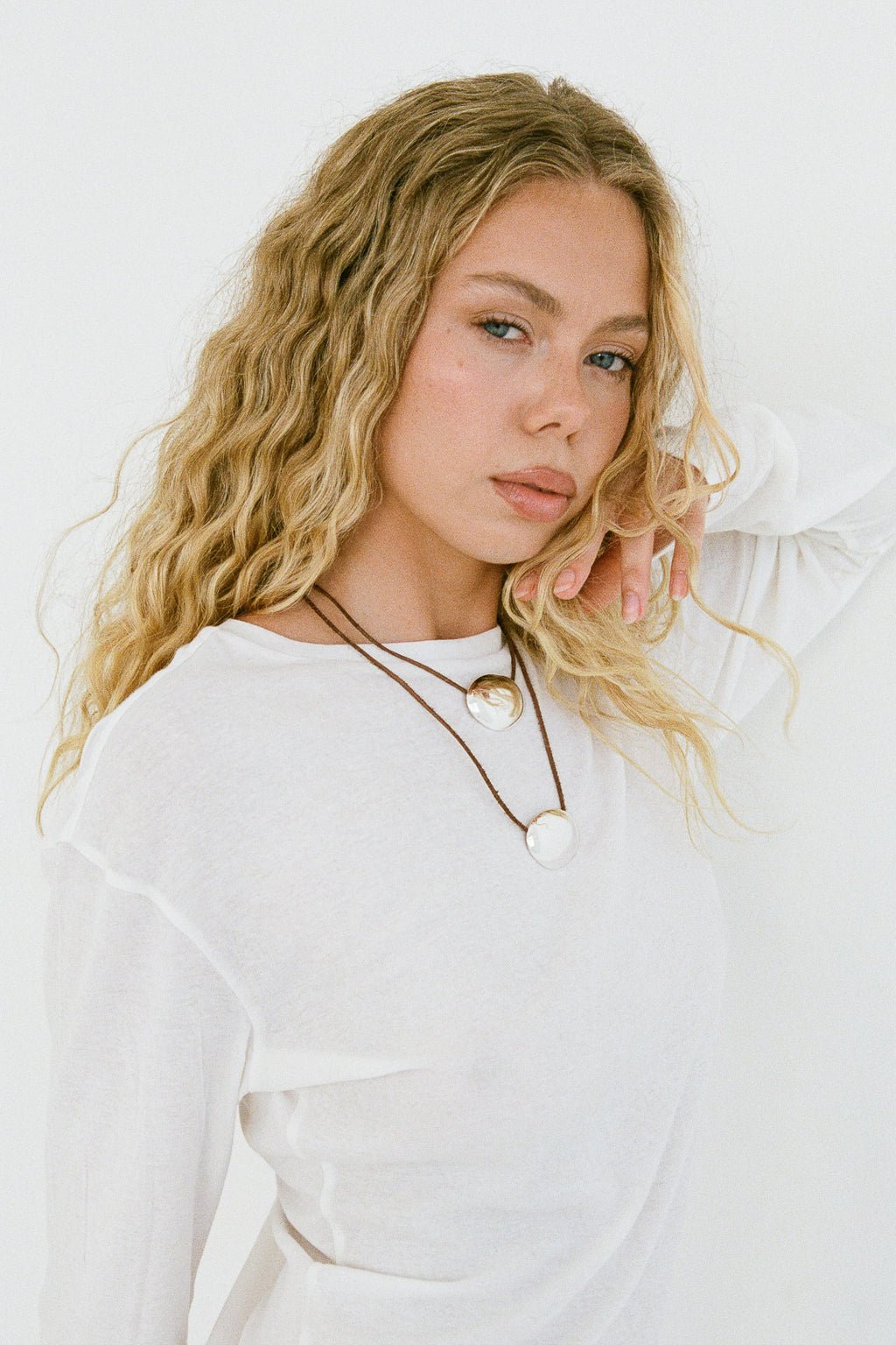 Bean Cord Pendant - Chocolate/Silver