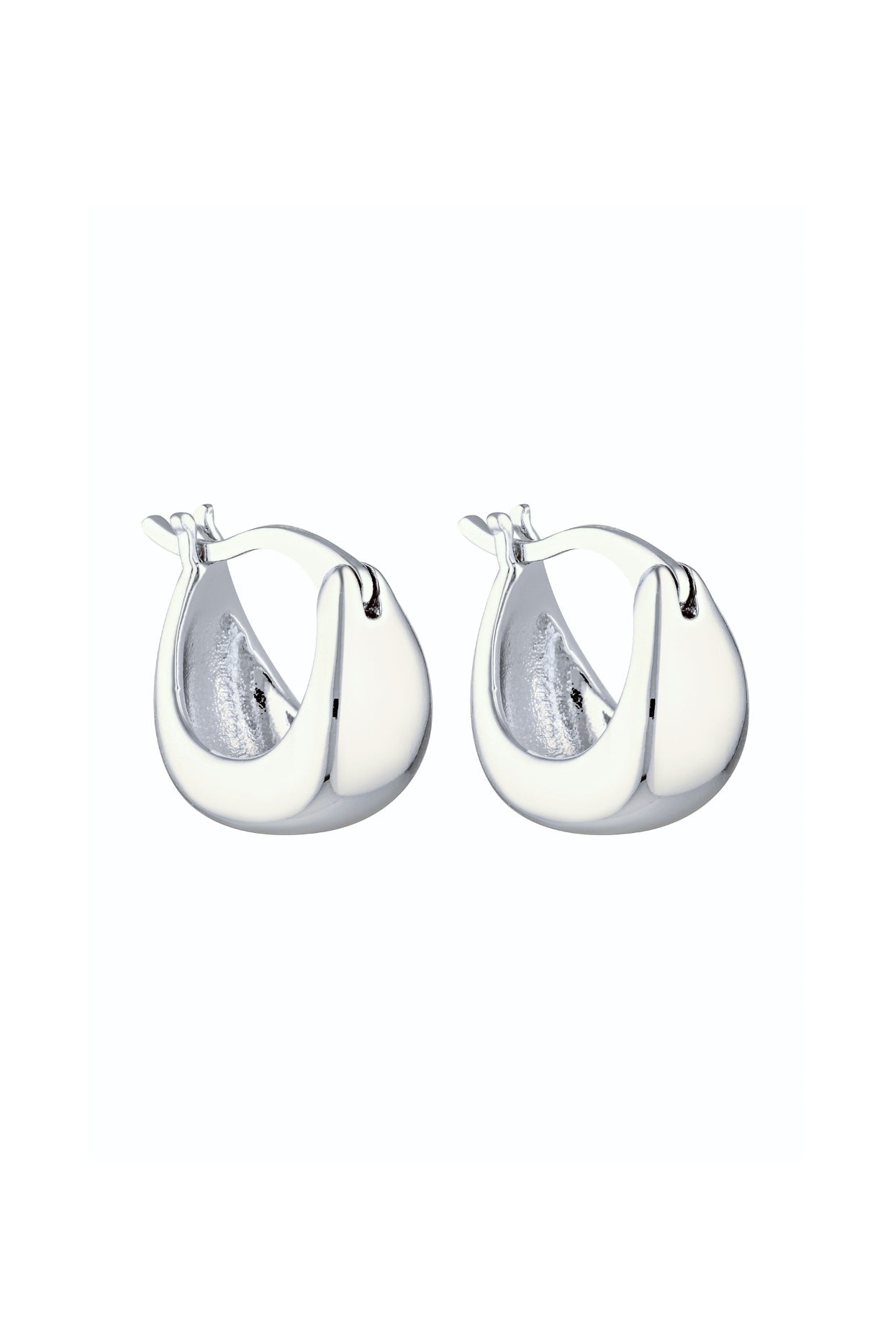 Porter Jewellery | Button Huggies White Gold Plated Sterling Silver