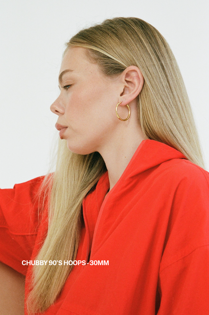 Porter Jewellery | 18k Gold Vermeil | Chubby 90's Hoops 30mm