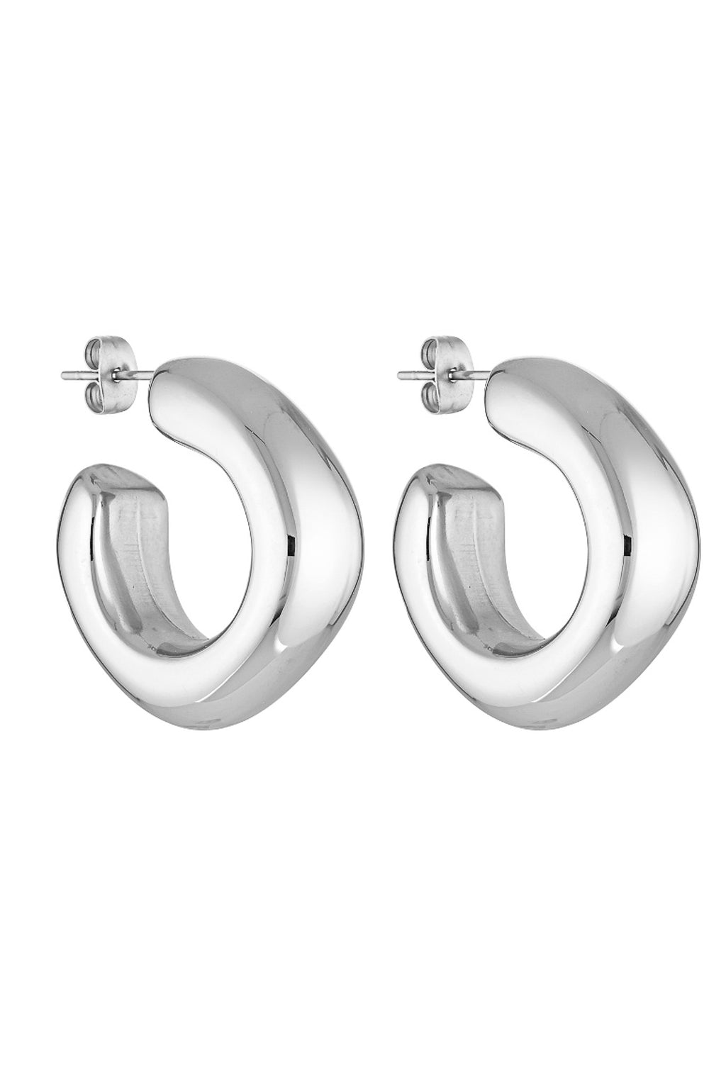 Dina Hoops - White Gold