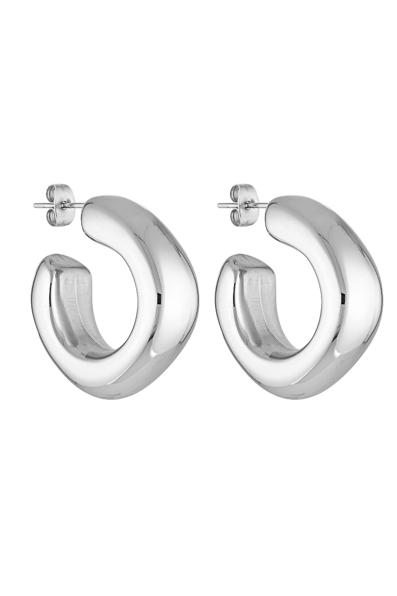 Dina Hoops - White Gold