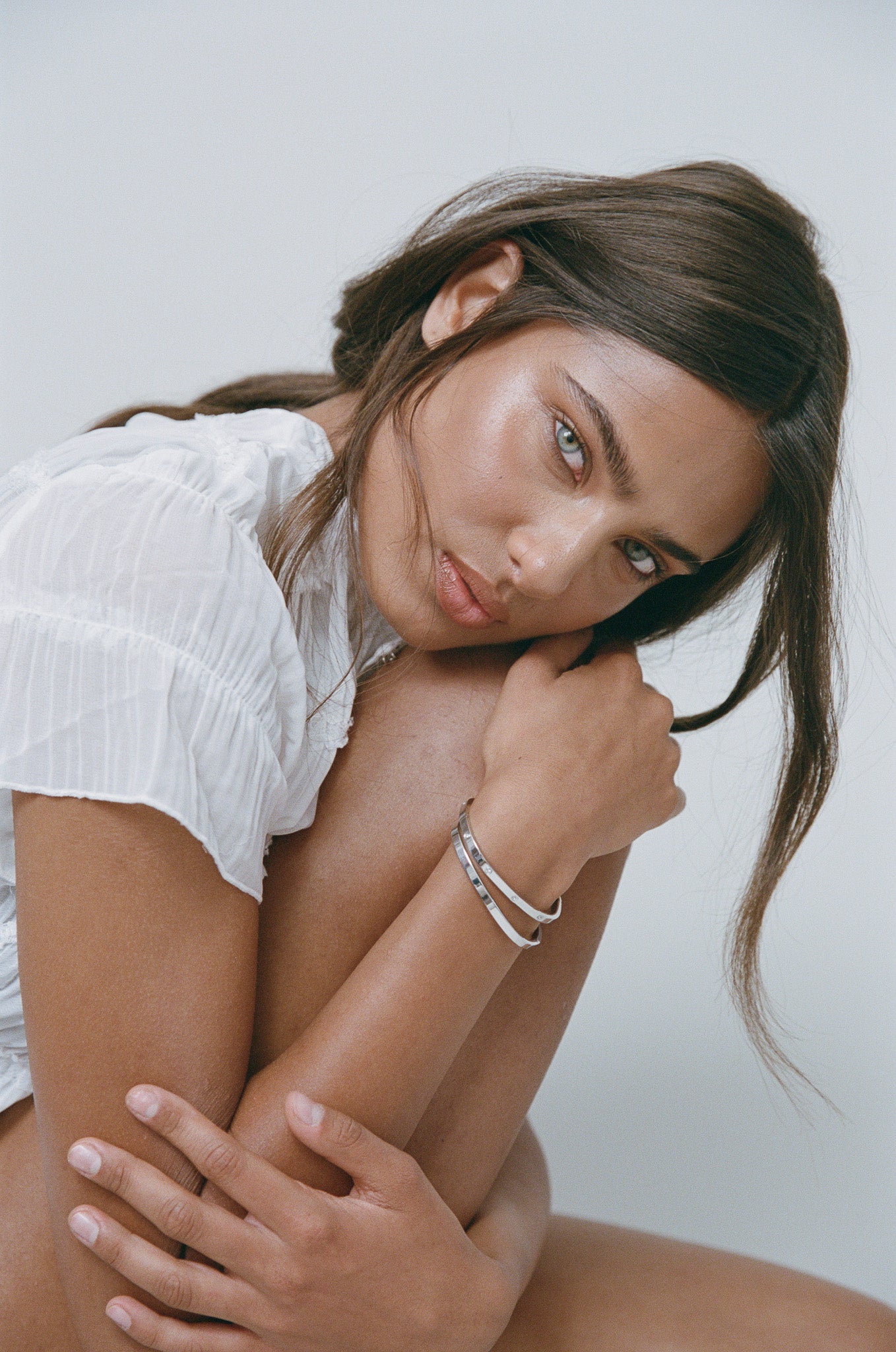 Porter Jewellery | 18k gold Vermeil | Dylan Bangle Celestial Clear Silver
