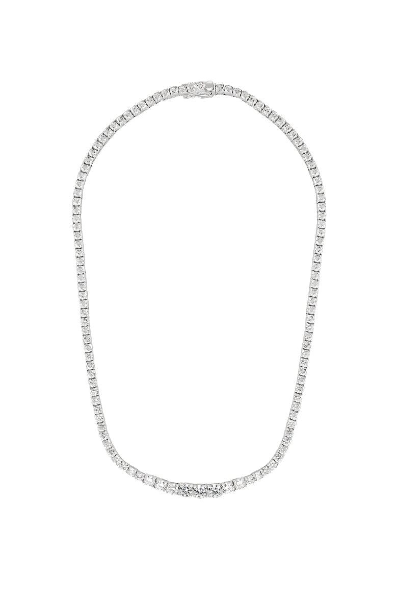 Porter Jewellery | White Gold Vermeil | Graduating Tennis Necklace