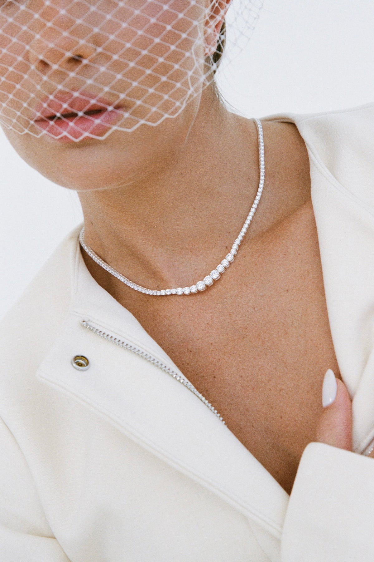 Porter Jewellery | White Gold Vermeil | Graduating Tennis Necklace