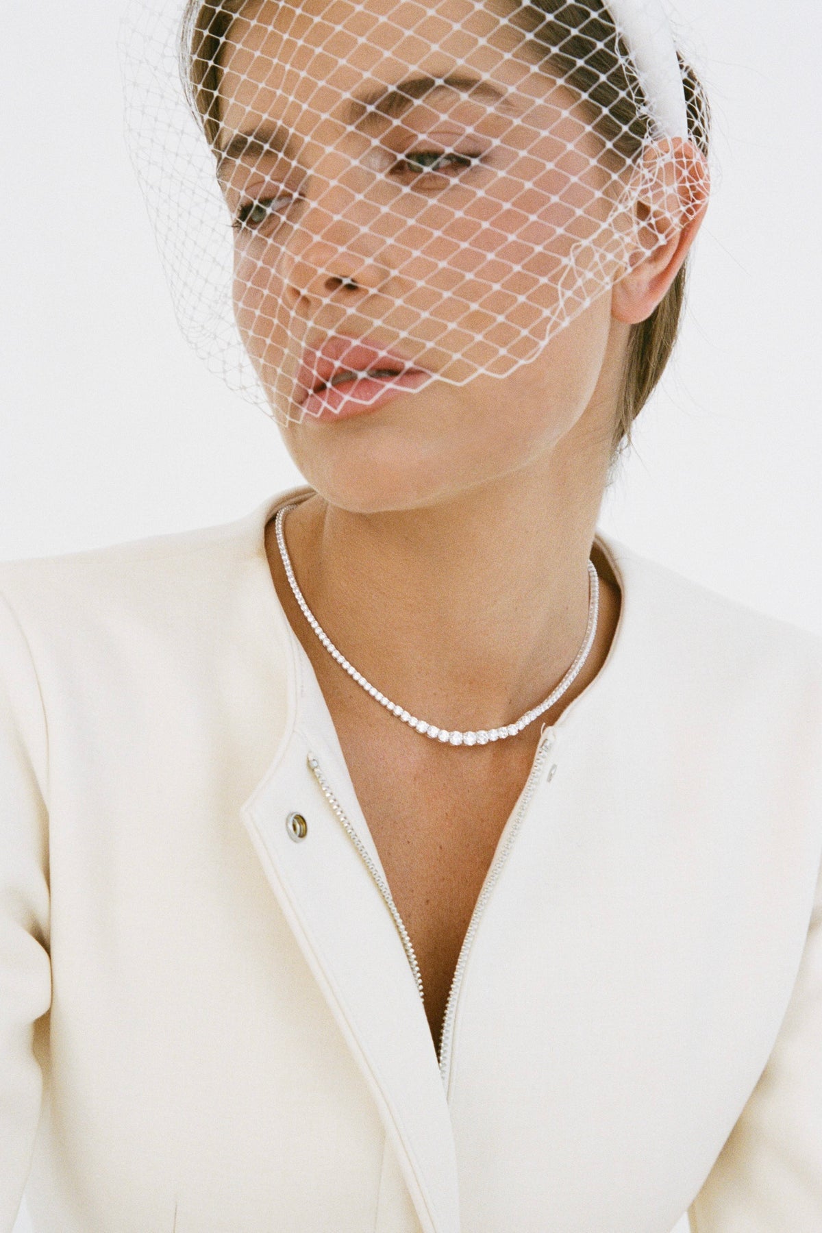 Porter Jewellery | White Gold Vermeil | Graduating Tennis Necklace