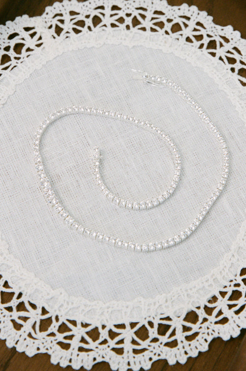 (Coming Soon) Graduating Tennis Necklace - White Gold - Exclusive