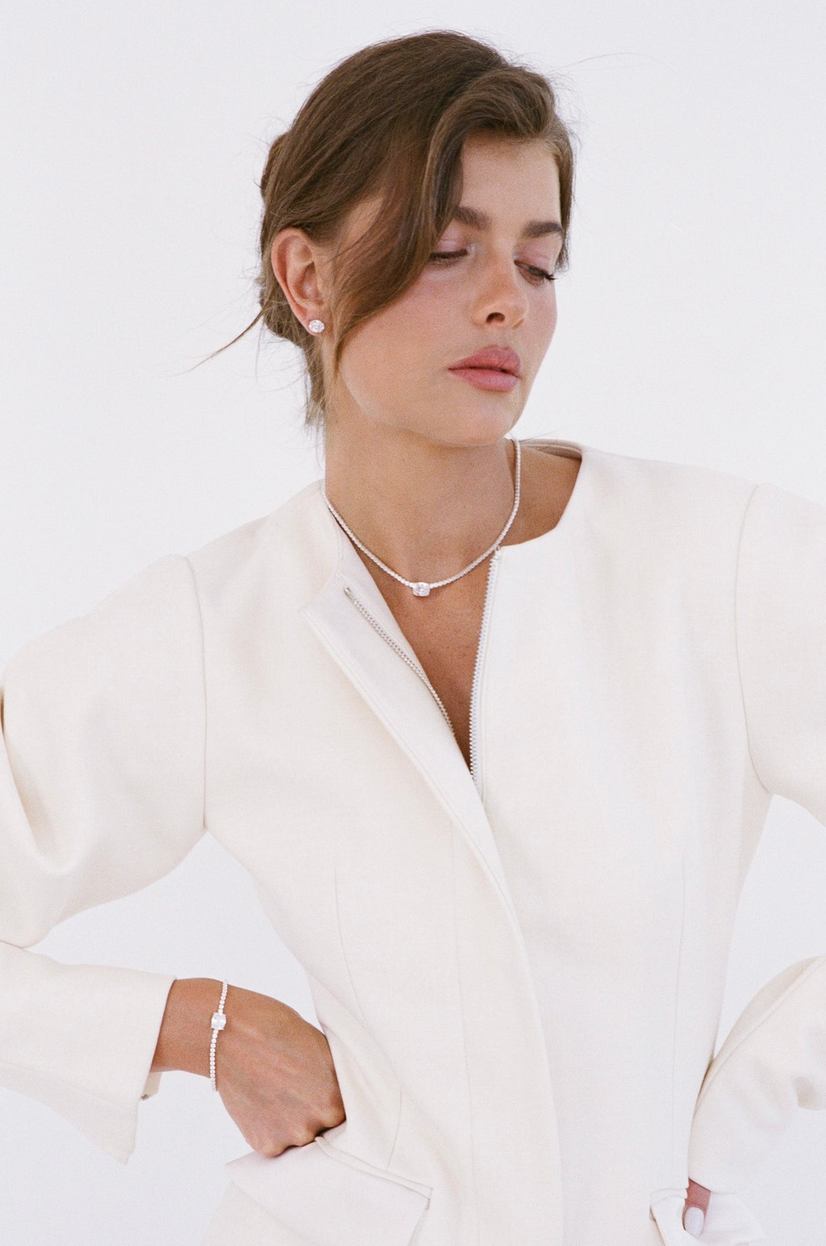 Porter Jewellery | White Gold Vermeil | Heirloom Tennis Necklace & Bracelet Set