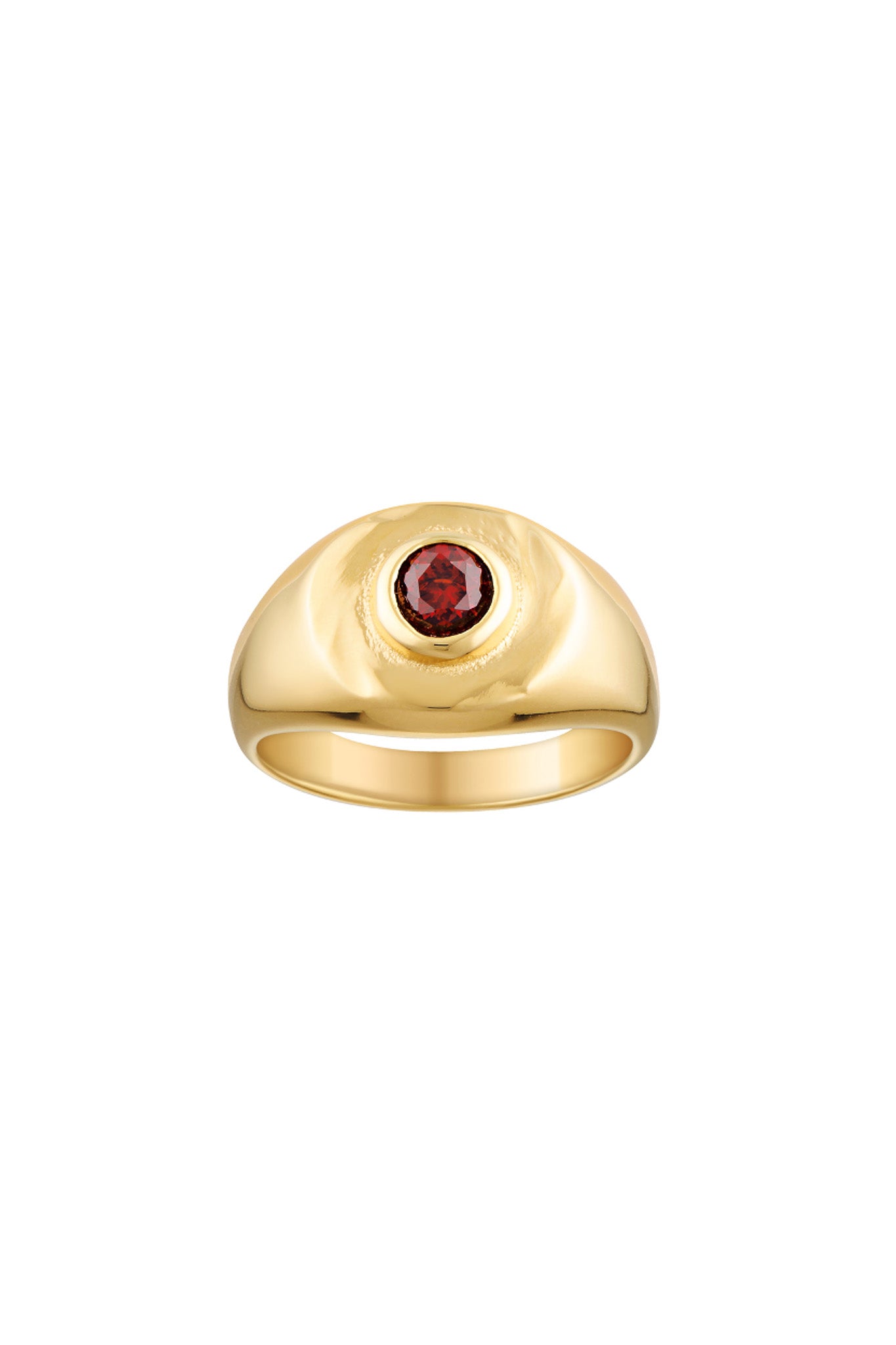 Porter Jewellery | 18k gold Vermeil | Heritage Signet Ring Garnet