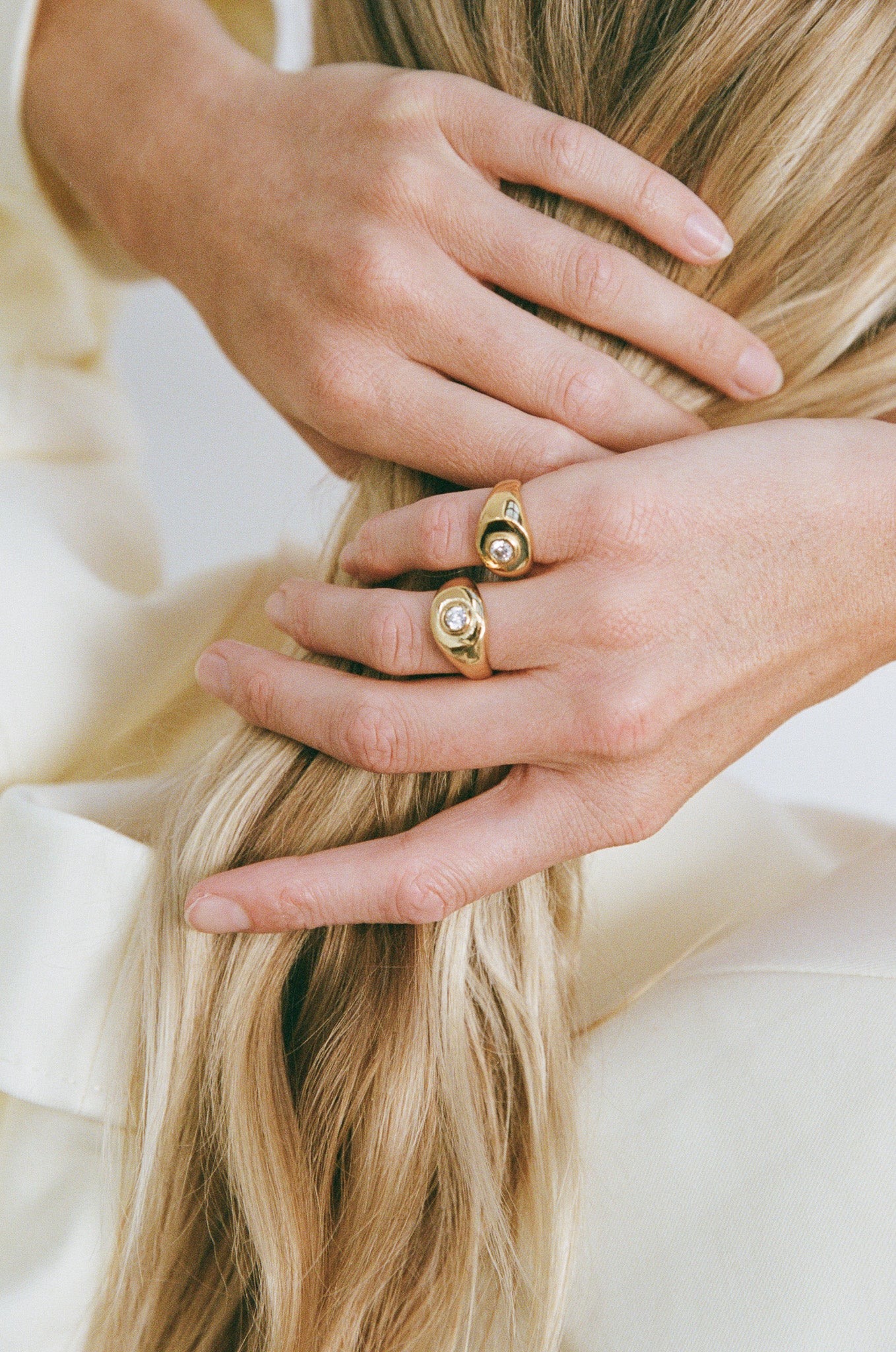Porter Jewellery | 18k gold vermeil water resistant jewellery | Heritage Signet Ring Gold Clear | Heritage Signet Pinky Ring Gold Clear