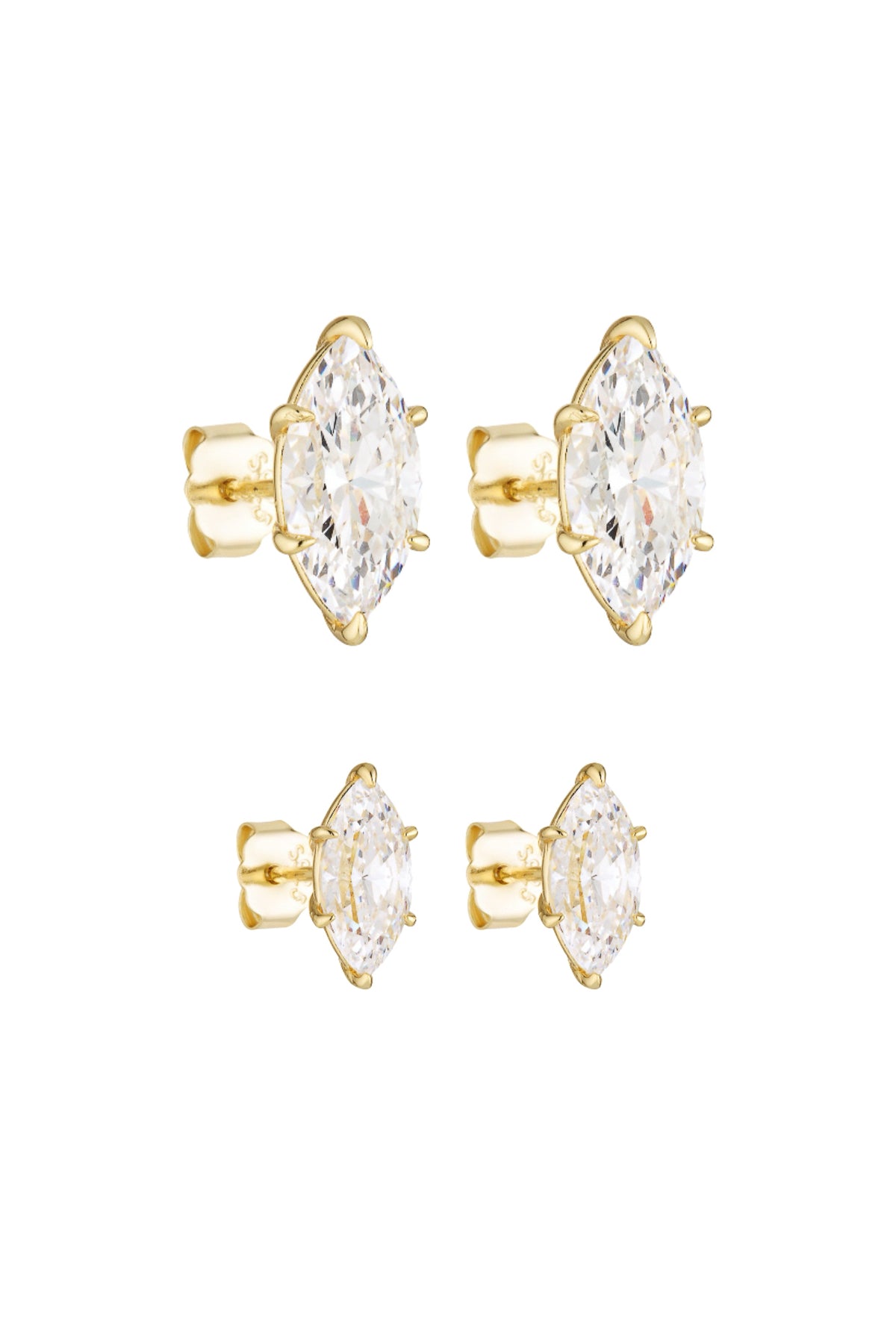 Marquise Studs 1CT & 2CT Set