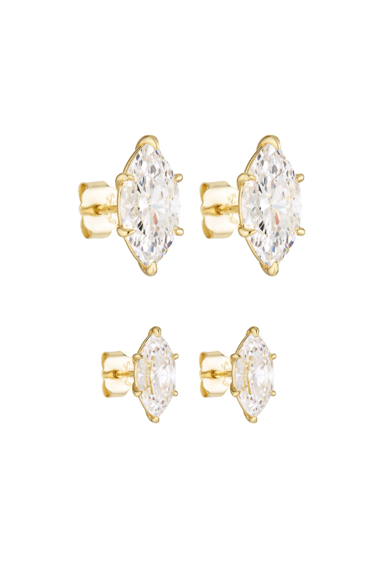 Marquise Studs 1CT & 2CT Set