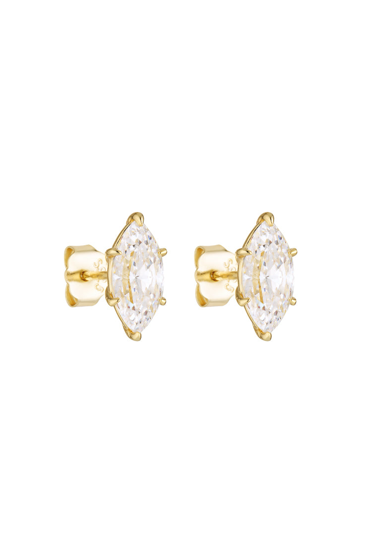 Porter Jewellery | 18k Gold Vermeil | Marquise Studs 1CT