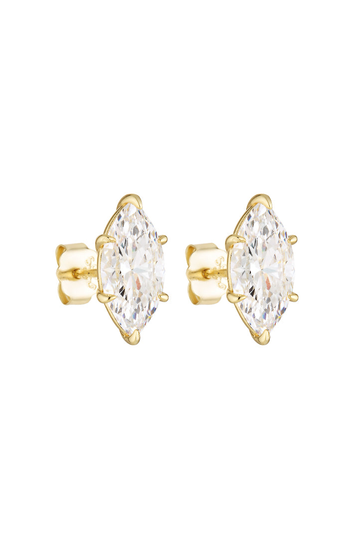 Porter Jewellery | 18k Gold Vermeil | Marquise Studs 2CT