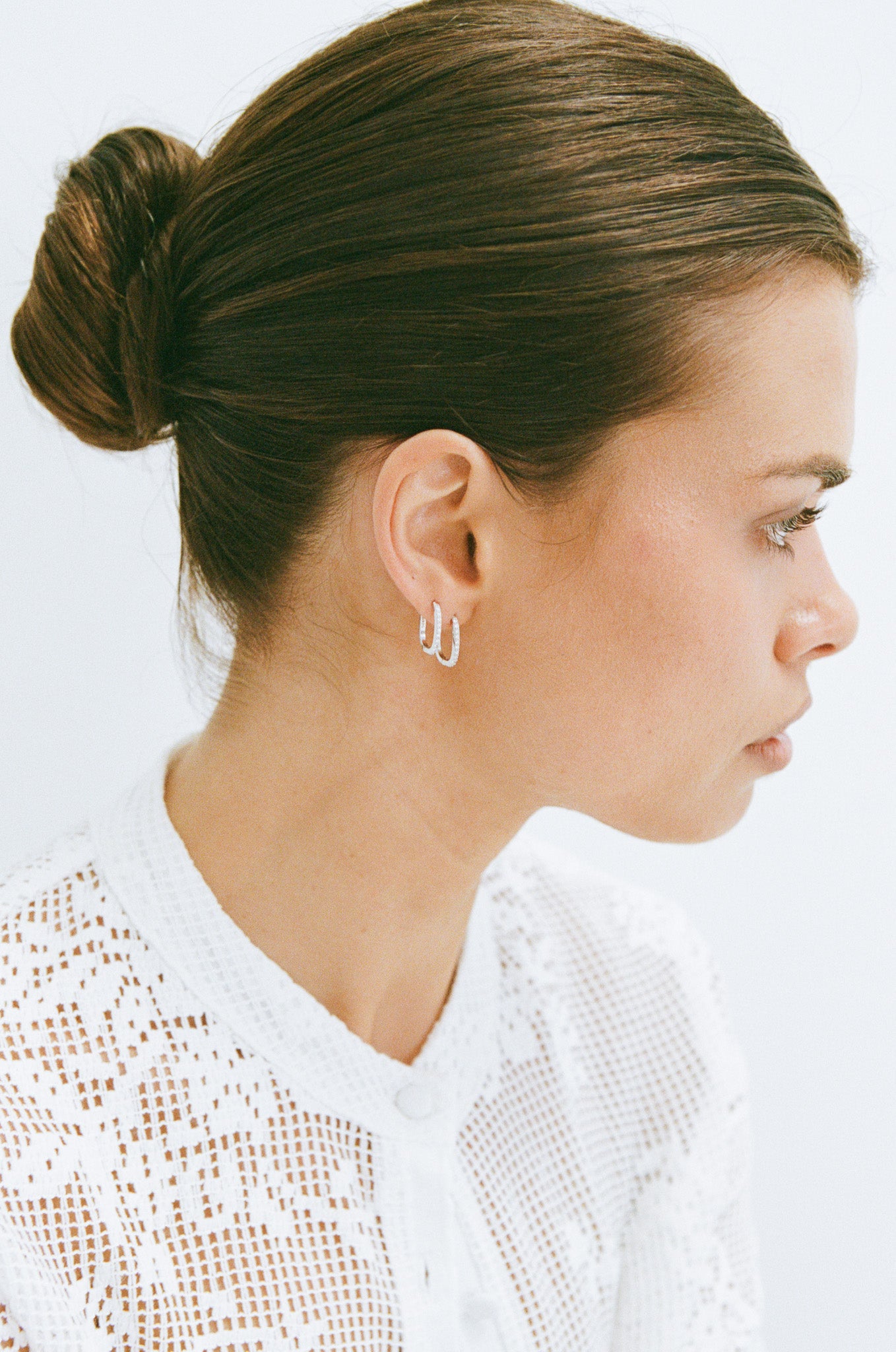 Oval Angel Hoops - Silver/Clear - 15mm