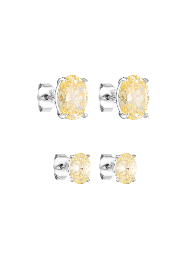 Porter Jewellery | 18k Gold Vermeil | Oval Studs Canary