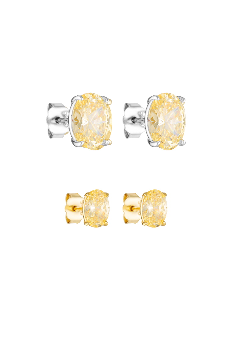 Porter Jewellery | 18k Gold Vermeil | Oval Studs Canary