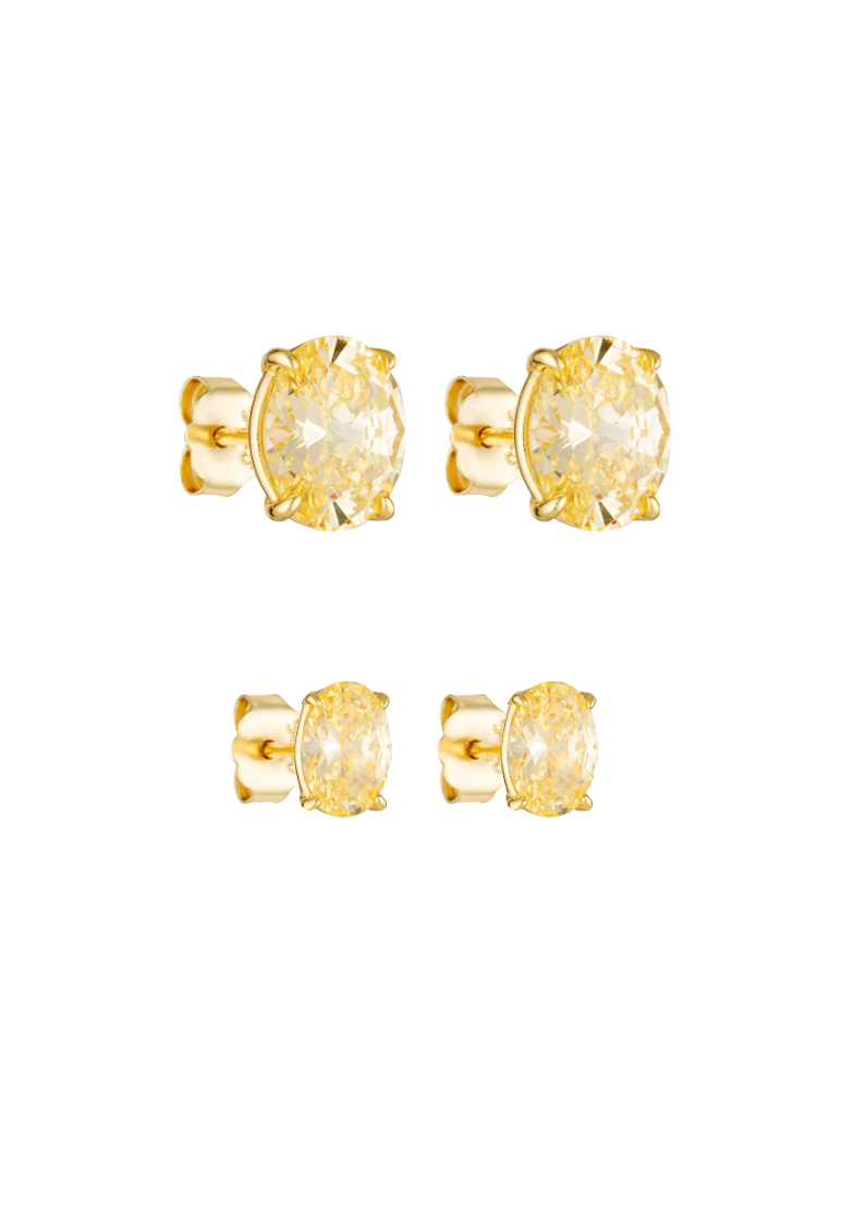 Porter Jewellery | 18k Gold Vermeil | Oval Studs Canary
