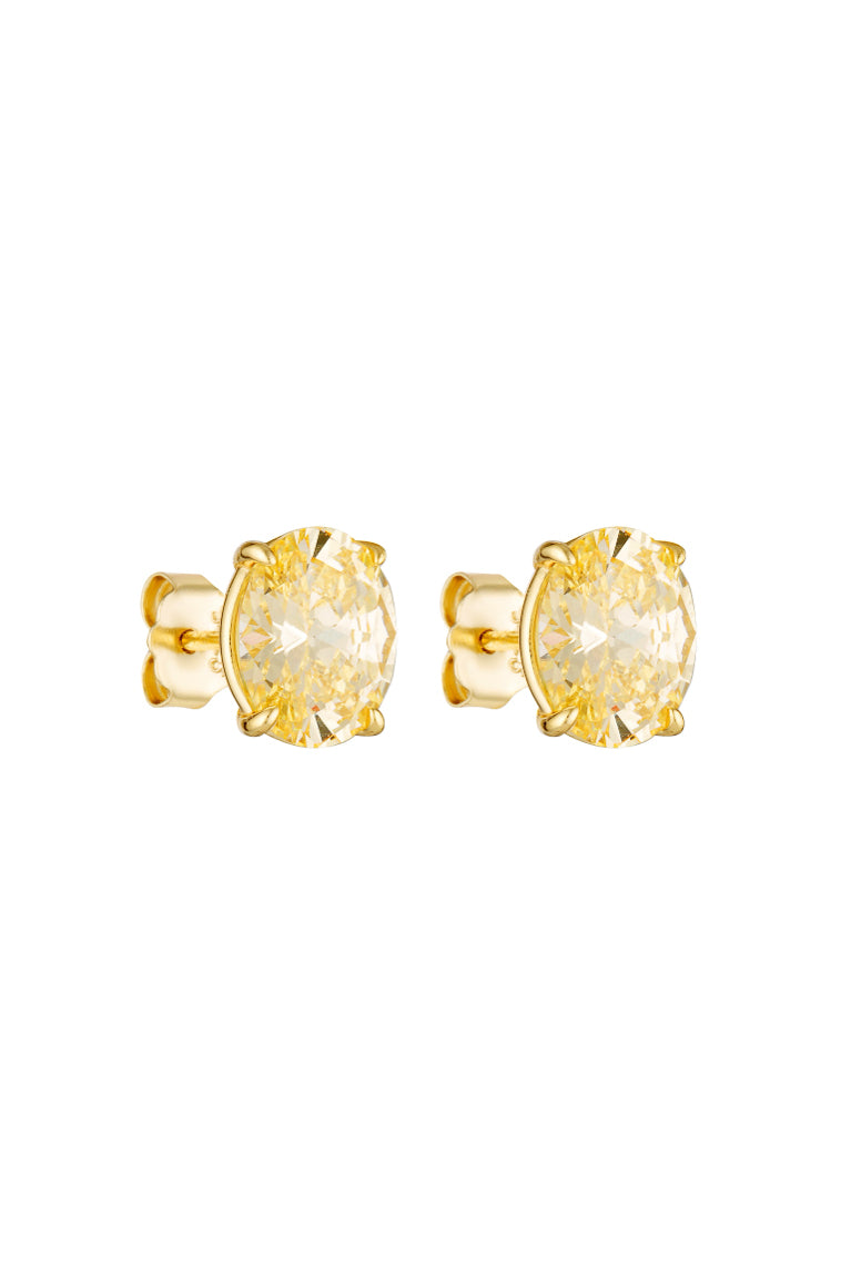 Porter Jewellery | 18k Gold Vermeil | Oval Studs 2CT Canary