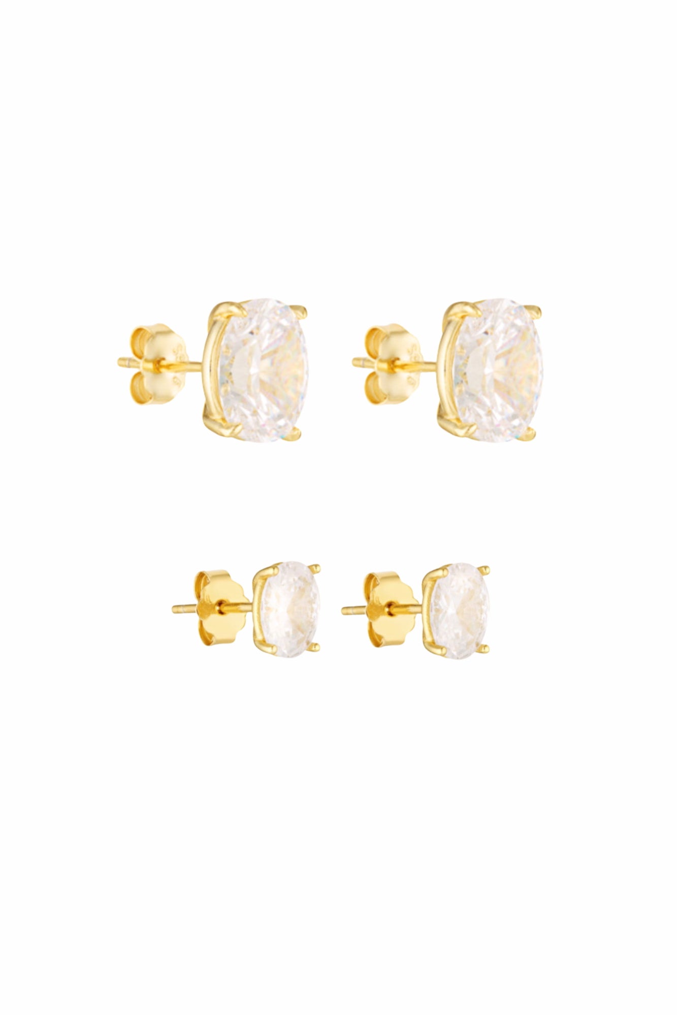 Porter Jewellery | 18k Gold Vermeil | Oval Studs 1CT 2CT Set