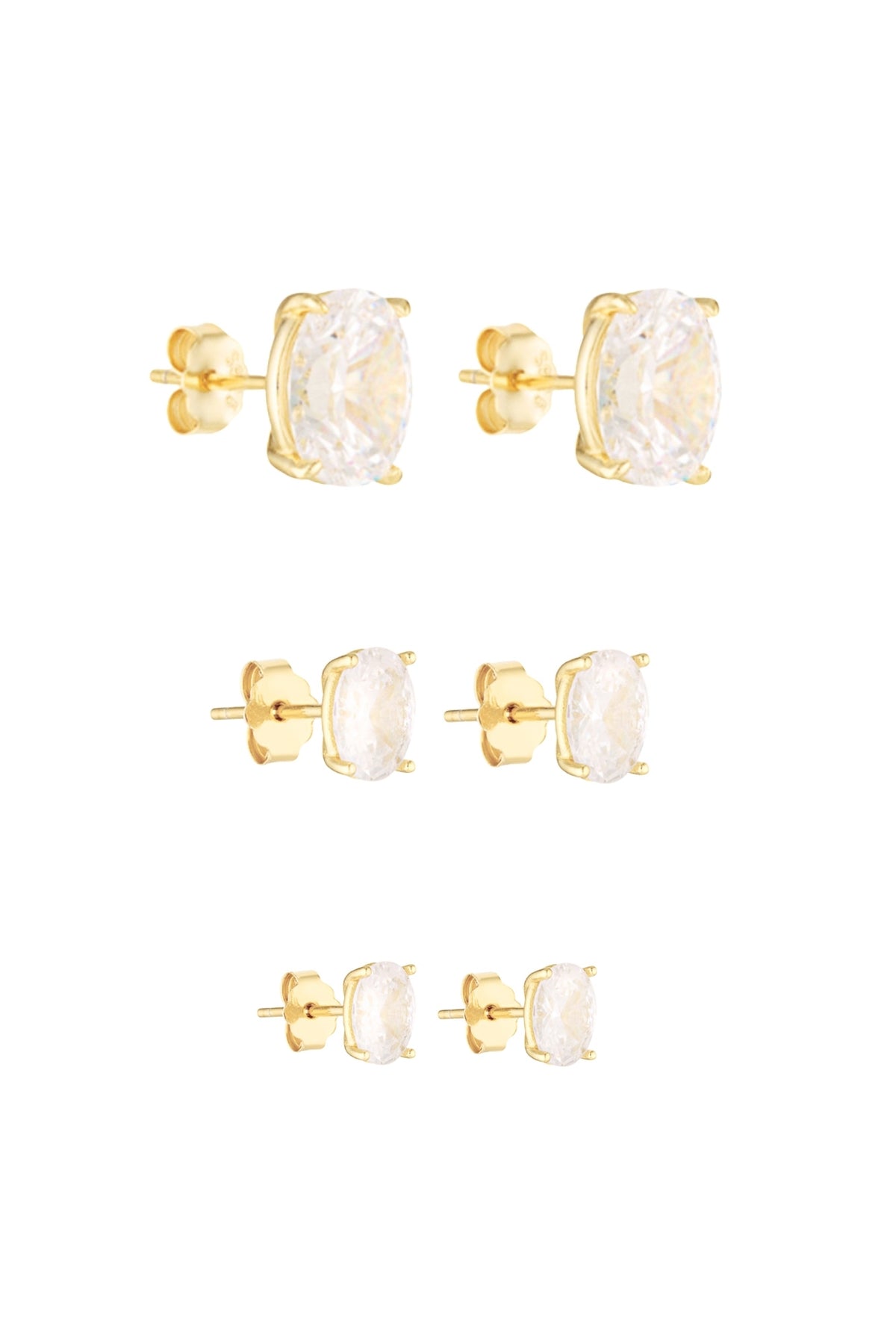 (Coming Soon) Oval Studs 2CT, 1CT & 0.5CT Set