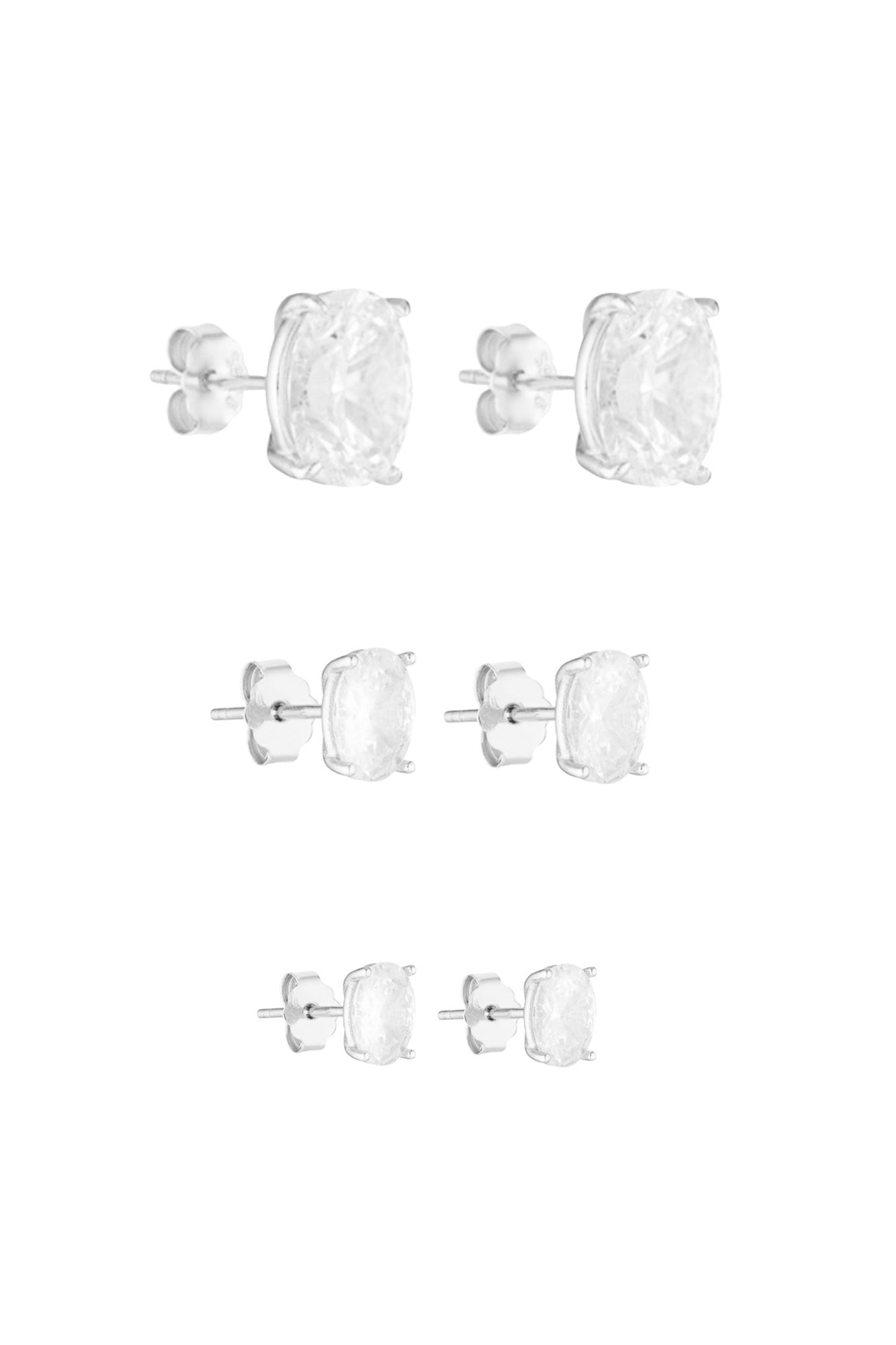 (Coming Soon) Oval Studs 2CT, 1CT & 0.5CT Set