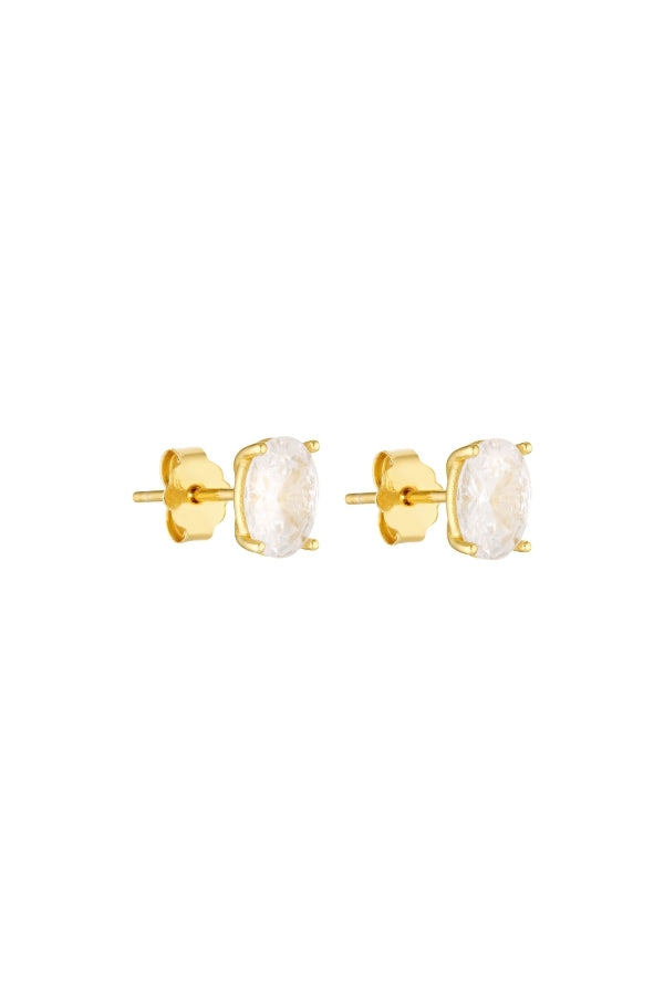 (Coming Soon) Oval Studs - Gold
