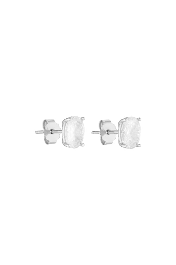 (Coming Soon) Oval Studs - Silver