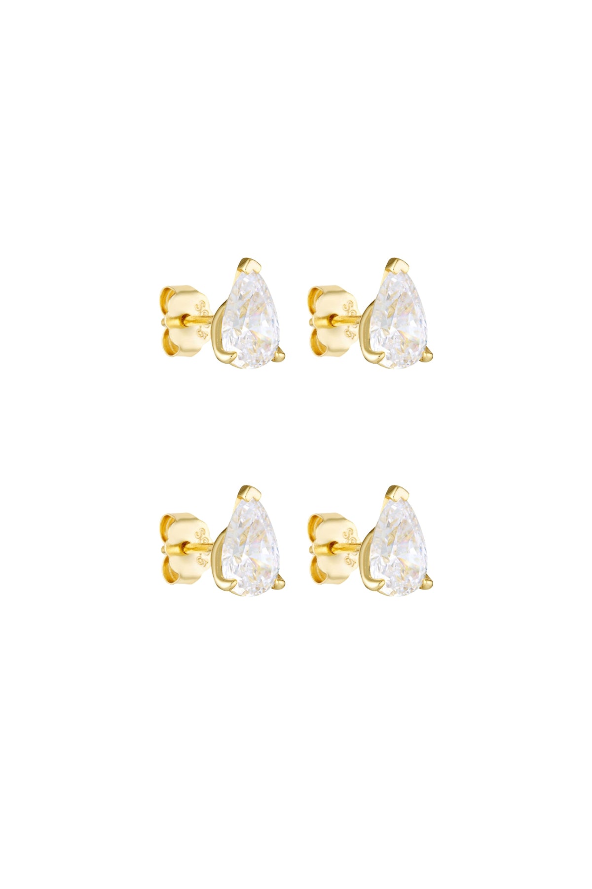 Pear Studs 1CT Set