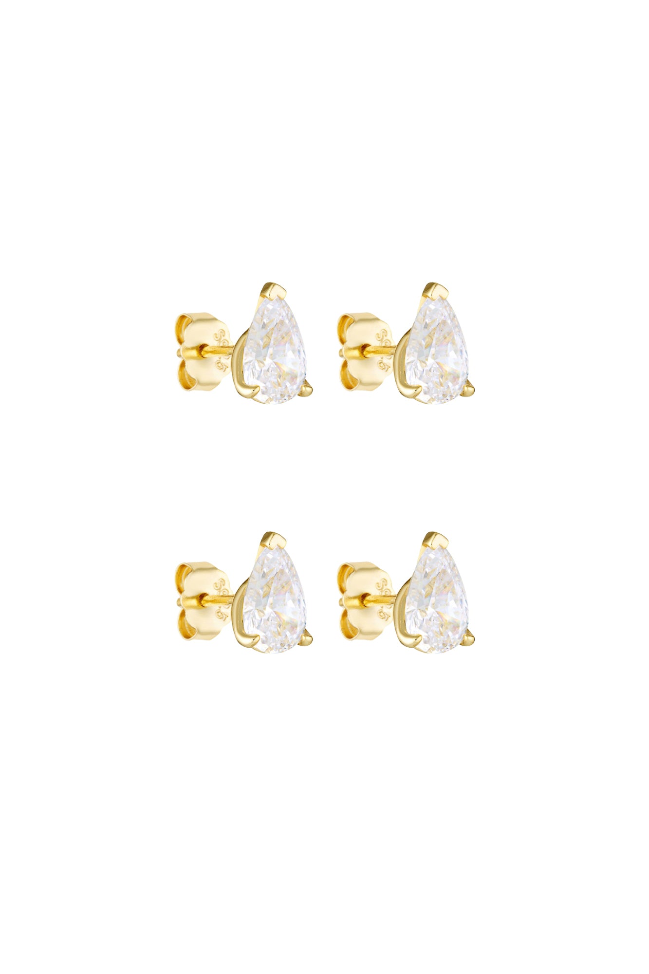 Pear Studs 1CT Set