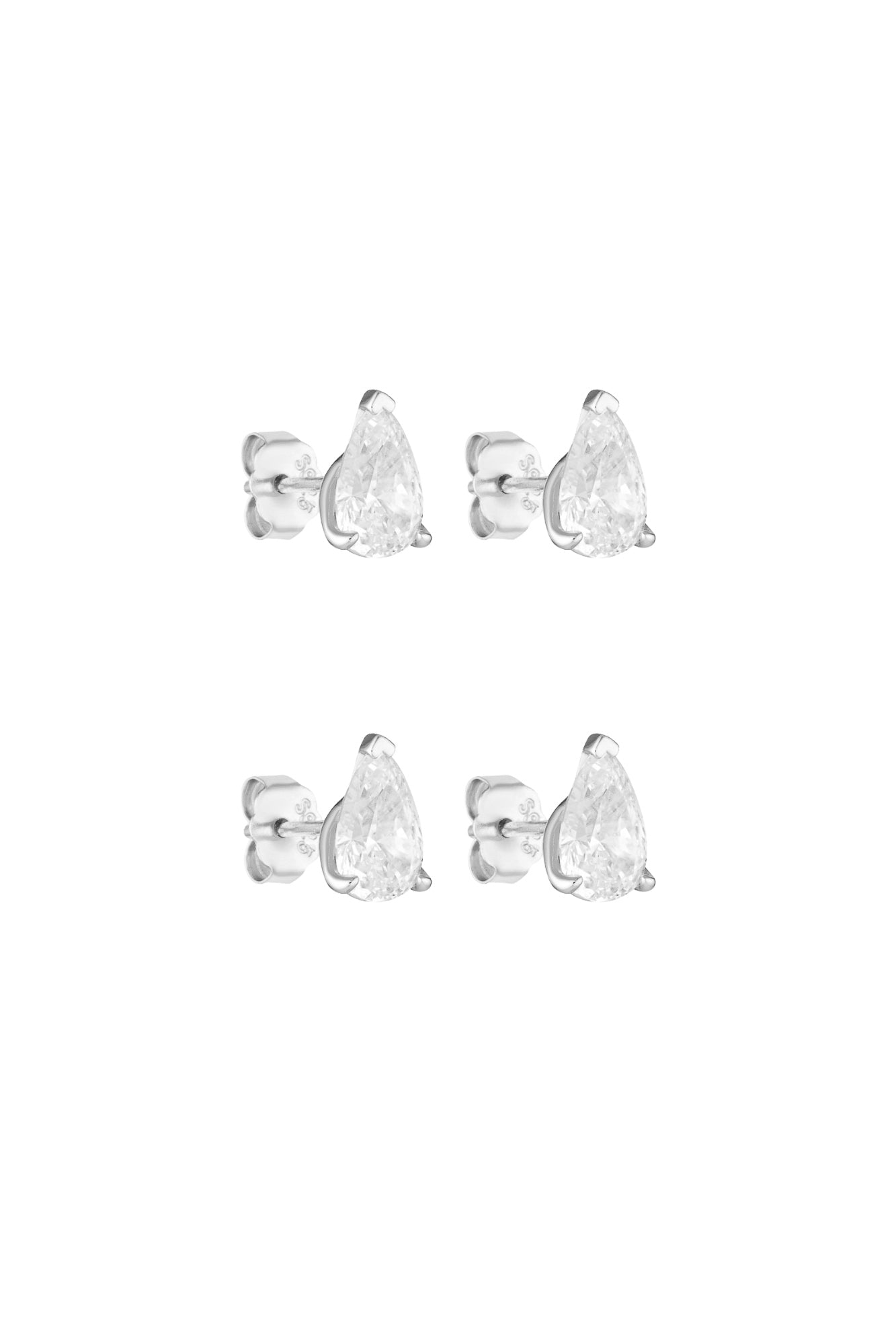 Pear Studs 1CT Set