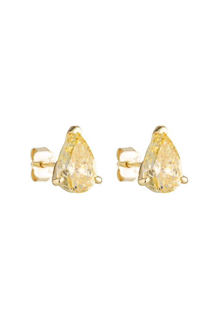 Porter Jewellery | 18k Gold Vermeil | Pear Studs 2CT Canary