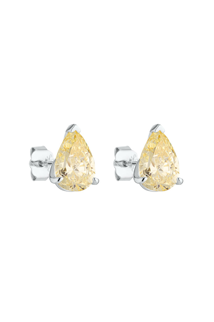 Porter Jewellery | Sterling Silver | Pear Studs 2CT Canary