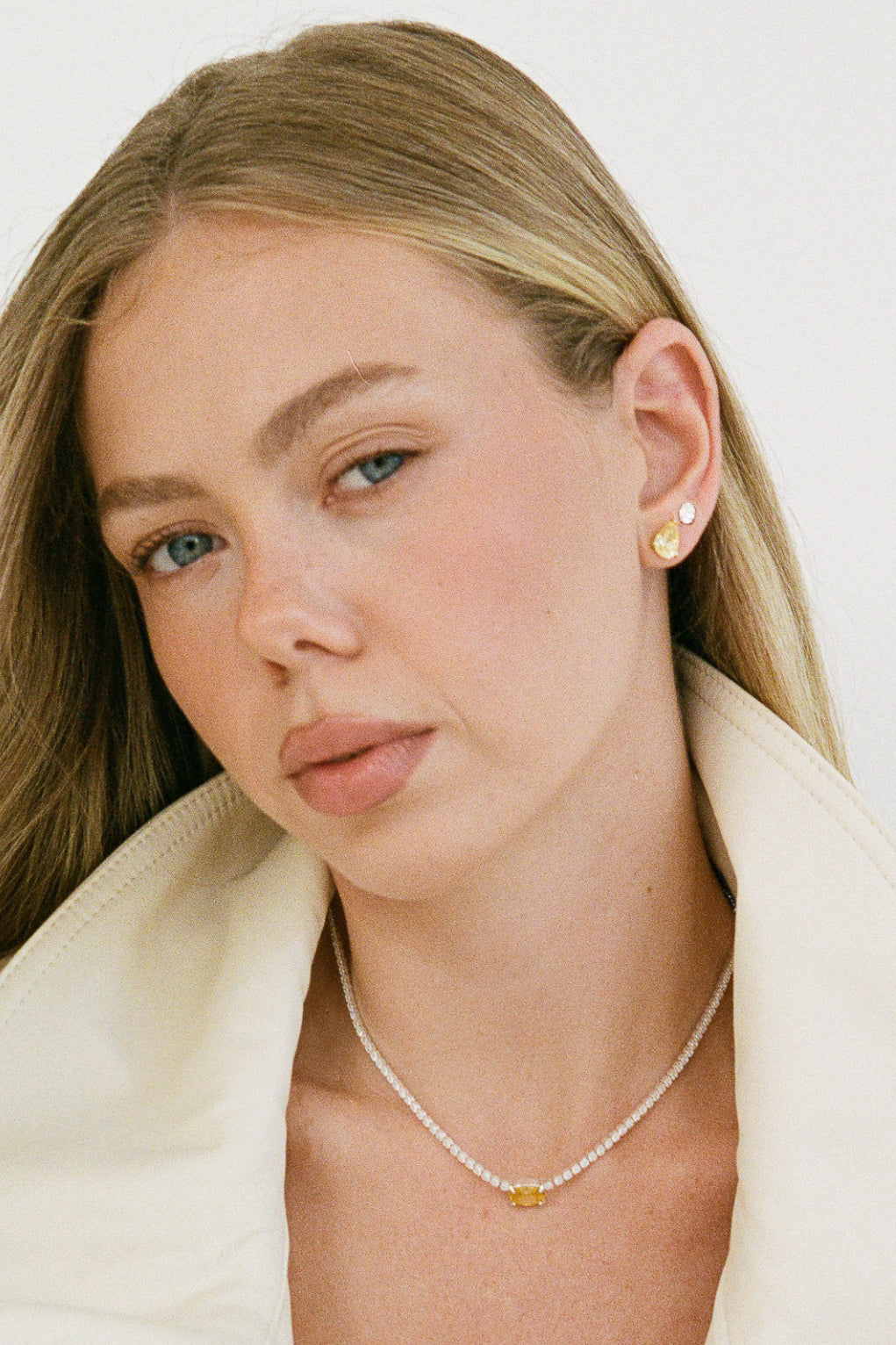 (COMING SOON) Pear Studs 2CT - Canary & Oval Studs 1CT Set