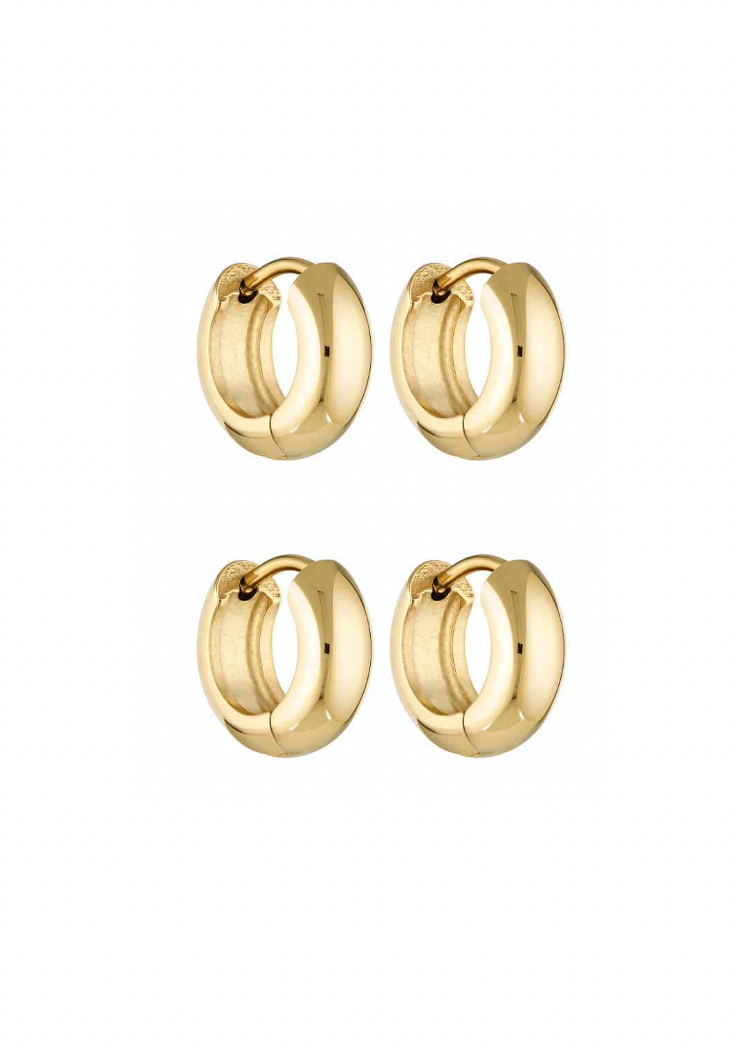 Porter Jewellery | 18k Gold Vermeil | Petite Thick Huggies 8mm Set