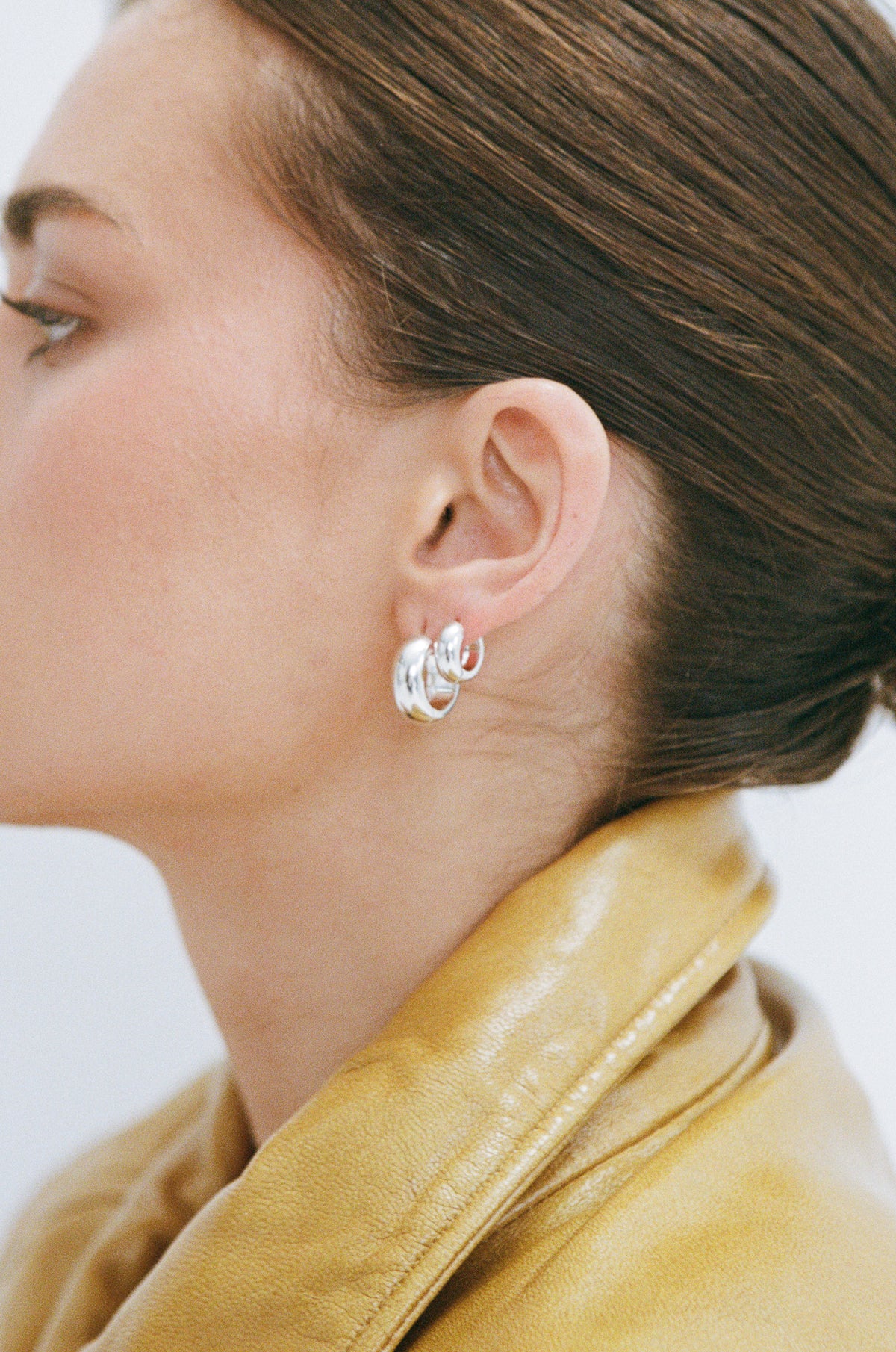 Porter Jewellery | Sterling Silver | Petite Thick Huggies 8mm 18mm Set